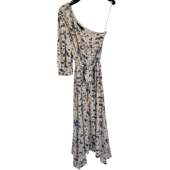 Lauren Ralph Lauren Asymmetrical One-Shoulder Floral Print Dress Size 8 RE10613 - Picture 1 of 13